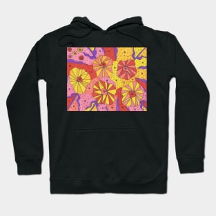 Galactic Garden Space Flower Abstract Hoodie